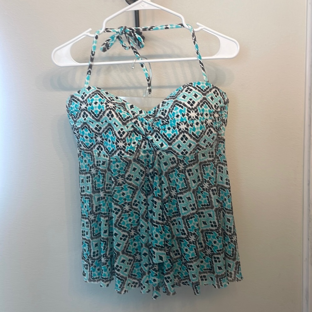 Blue black bathing suit